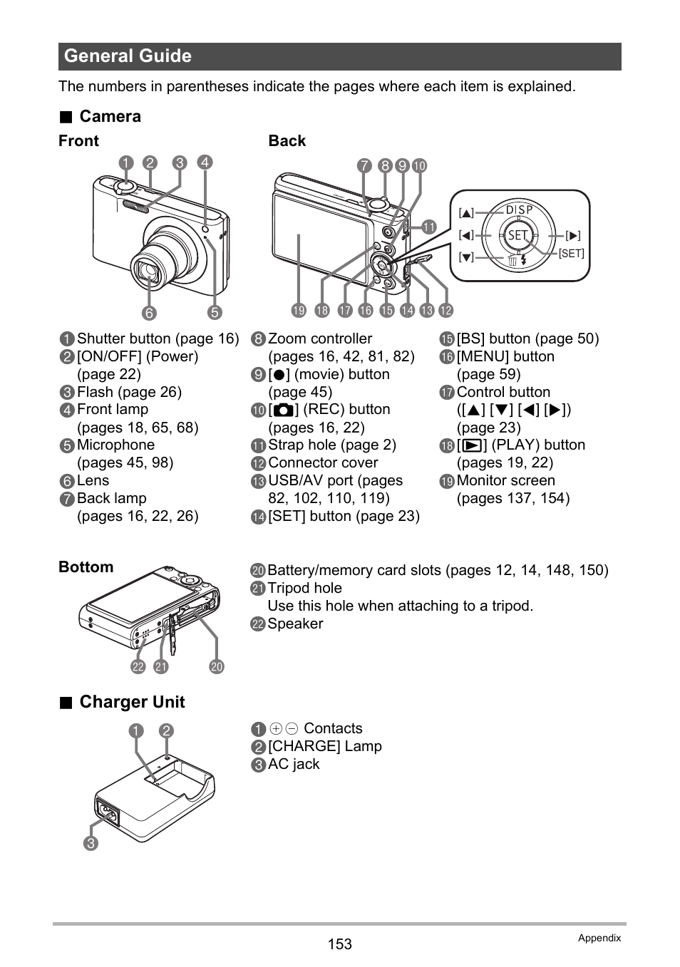 General guide, Ck cl cm | Casio EXILIM EX Z 100 User Manual | Page 153 / 171