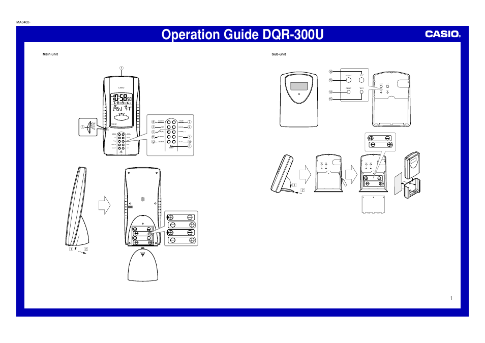 Casio DQR-300U User Manual | 6 pages