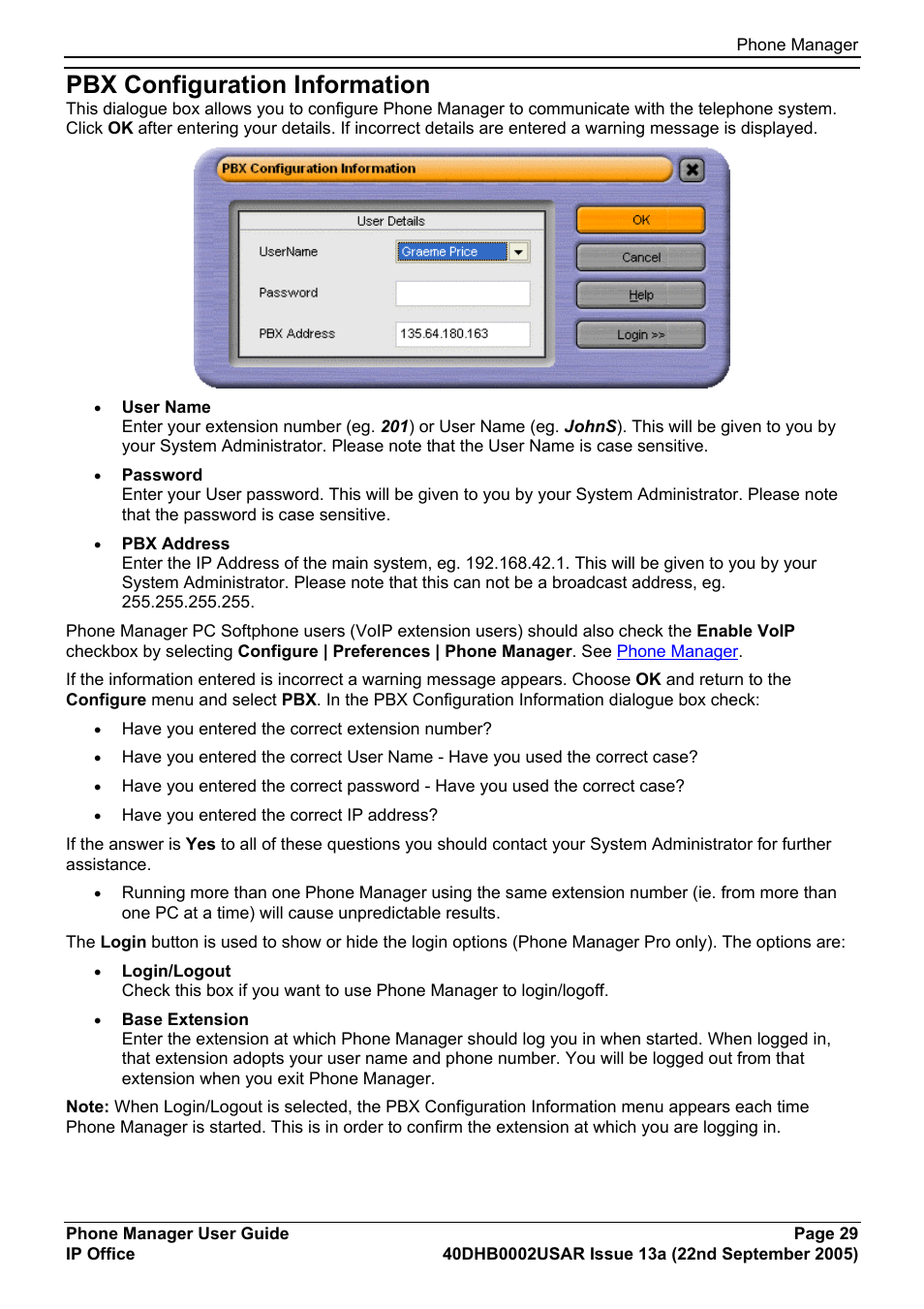 Pbx configuration information | Avaya 40DHB0002USAR User Manual | Page 29 / 96