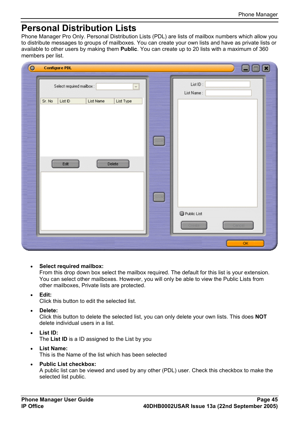 Personal distribution lists | Avaya 40DHB0002USAR User Manual | Page 45 / 96