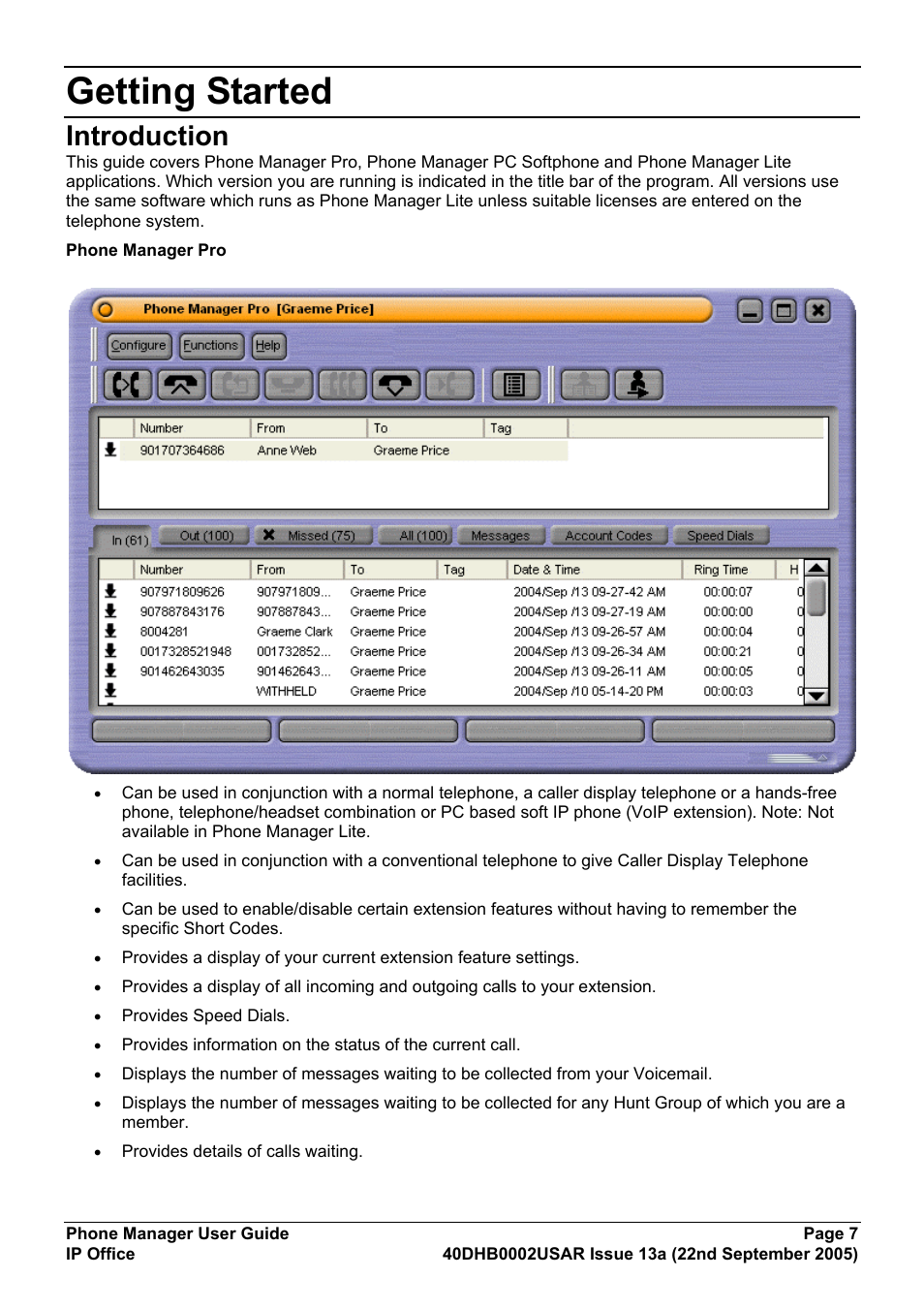 Getting started, Introduction | Avaya 40DHB0002USAR User Manual | Page 7 / 96