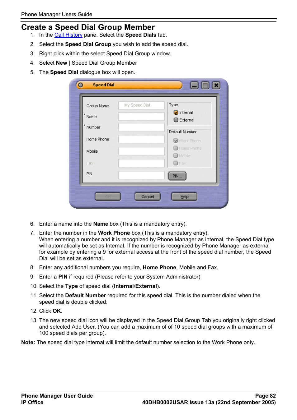 Create a speed dial group member | Avaya 40DHB0002USAR User Manual | Page 82 / 96