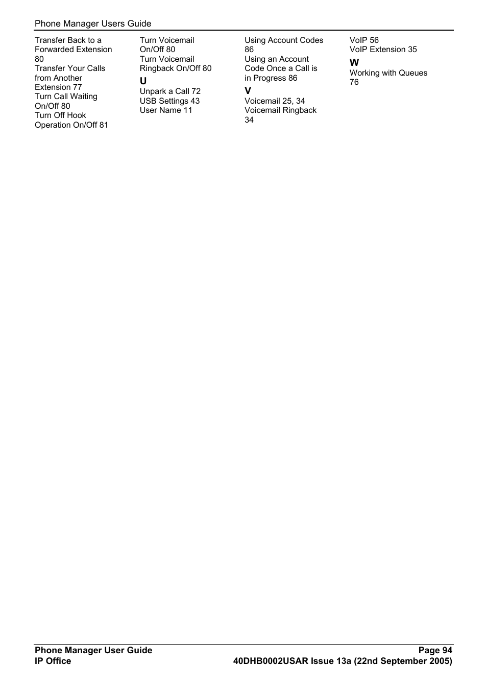 Avaya 40DHB0002USAR User Manual | Page 94 / 96