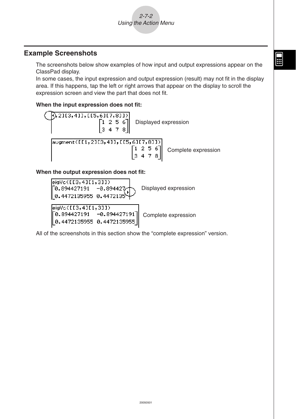 Example screenshots -7-2, Example screenshots | Casio ClassPad 300 PLUS User Manual | Page 131 / 753