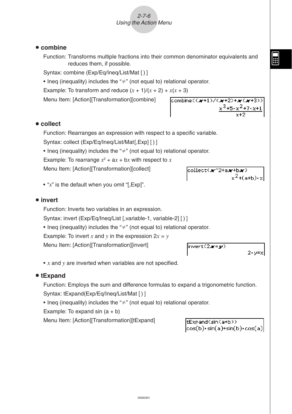 Casio ClassPad 300 PLUS User Manual | Page 135 / 753