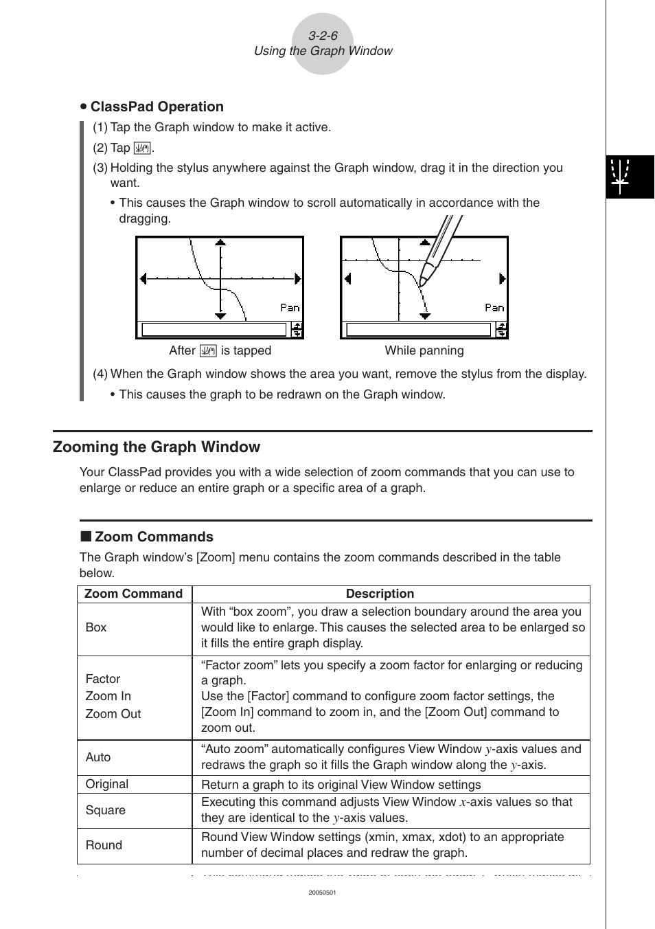 Zooming the graph window -2-6, Zooming the graph window | Casio ClassPad 300 PLUS User Manual | Page 215 / 753