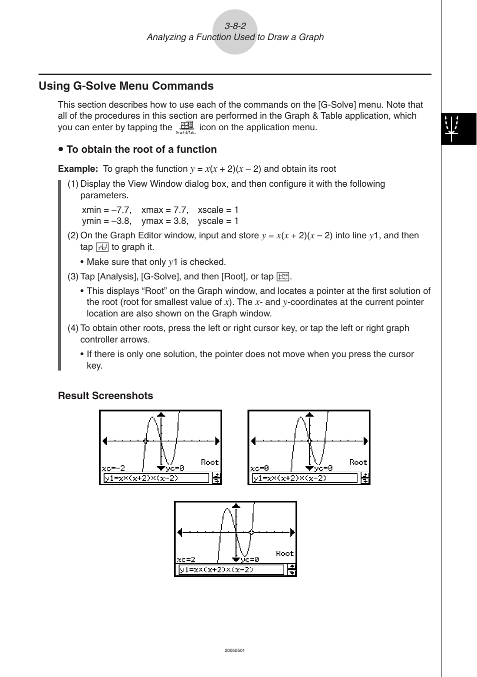 Using g-solve menu commands -8-2, Using g-solve menu commands | Casio ClassPad 300 PLUS User Manual | Page 262 / 753