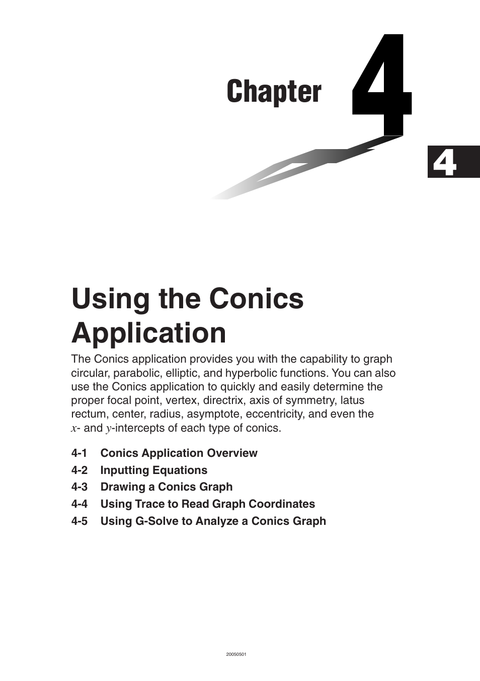 Chapter 4 using the conics application, Chapter, Using the conics application | Casio ClassPad 300 PLUS User Manual | Page 270 / 753