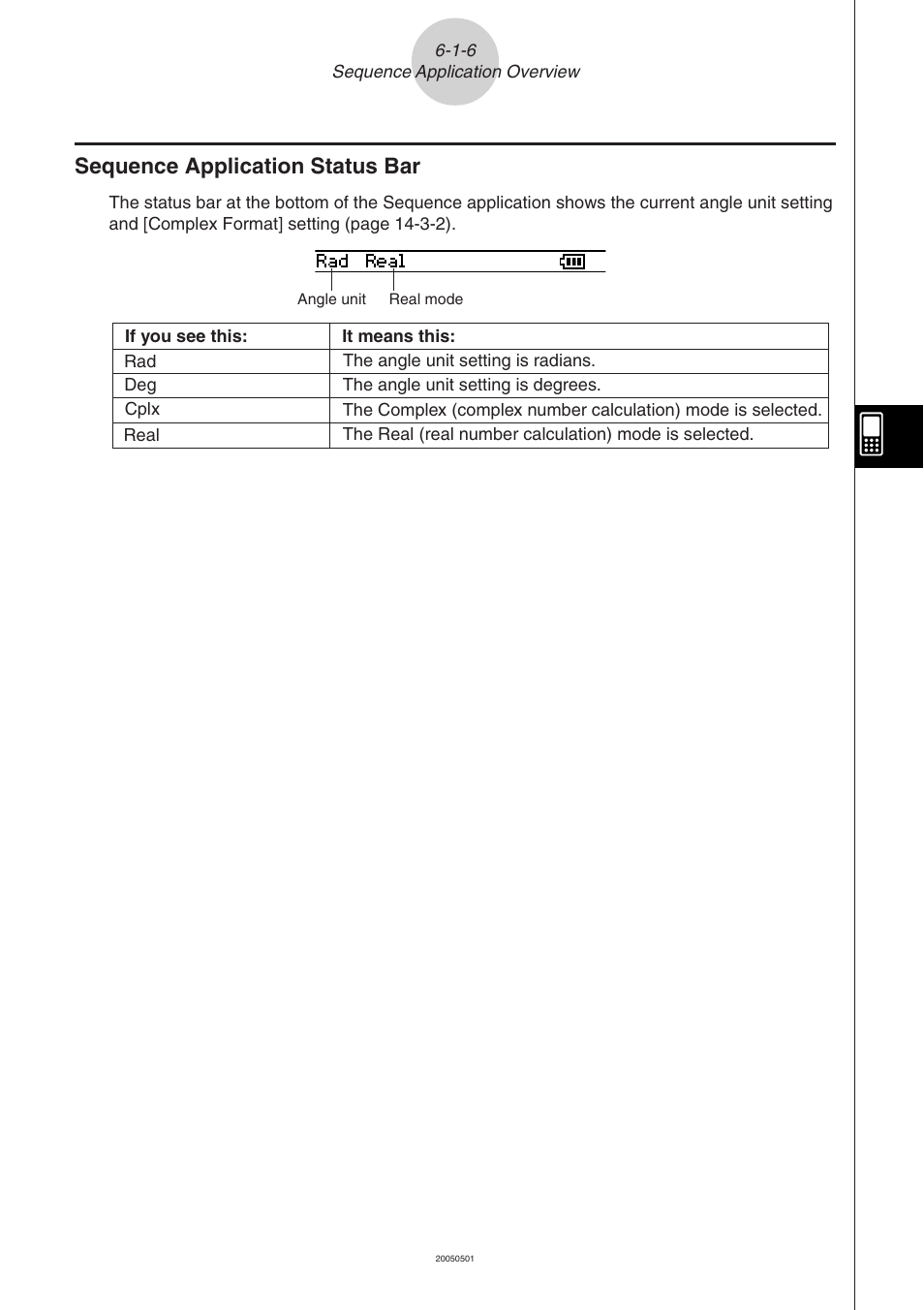 Sequence application status bar -1-6, Sequence application status bar | Casio ClassPad 300 PLUS User Manual | Page 313 / 753