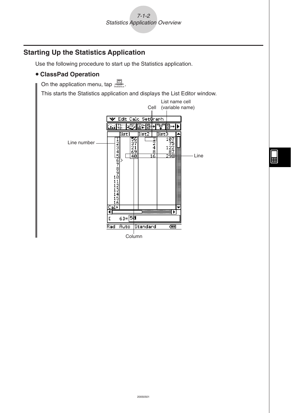 Starting up the statistics application -1-2, Starting up the statistics application | Casio ClassPad 300 PLUS User Manual | Page 324 / 753