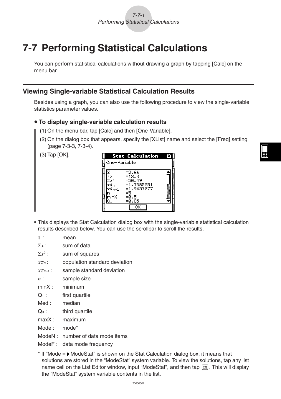 7 performing statistical calculations, 7 performing statistical calculations -7-1, Performing statistical calculations | Casio ClassPad 300 PLUS User Manual | Page 360 / 753