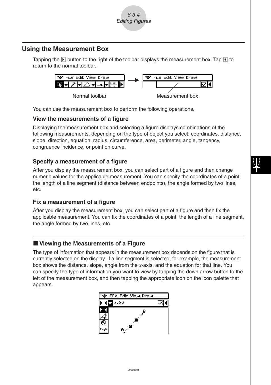 Using the measurement box -3-4, Using the measurement box | Casio ClassPad 300 PLUS User Manual | Page 434 / 753