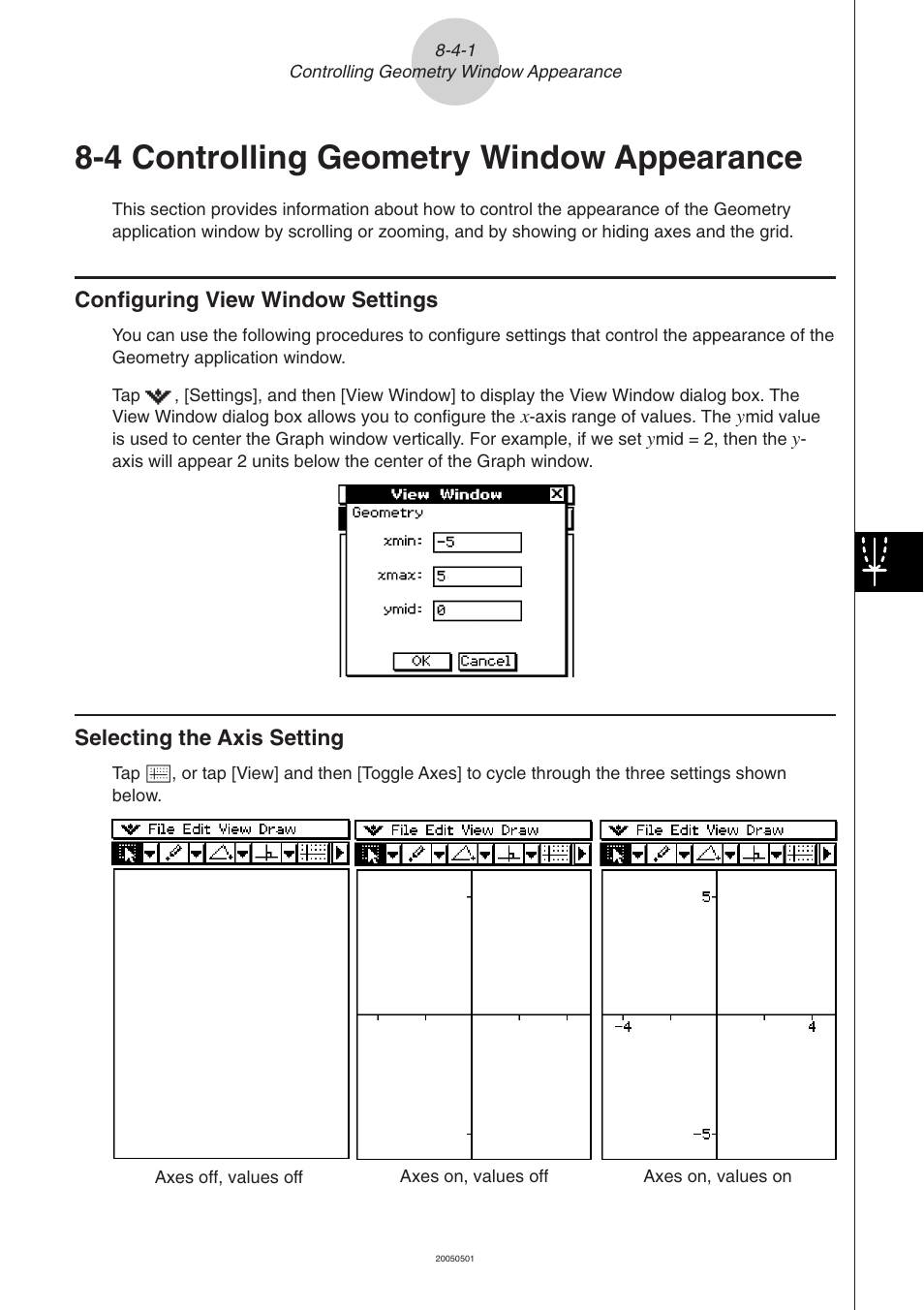 4 controlling geometry window appearance, 4 controlling geometry window appearance -4-1, Controlling geometry window appearance | Casio ClassPad 300 PLUS User Manual | Page 440 / 753