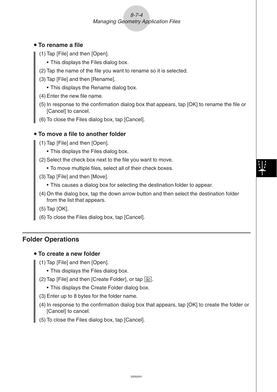 Folder operations -7-4, Folder operations | Casio ClassPad 300 PLUS User Manual | Page 461 / 753
