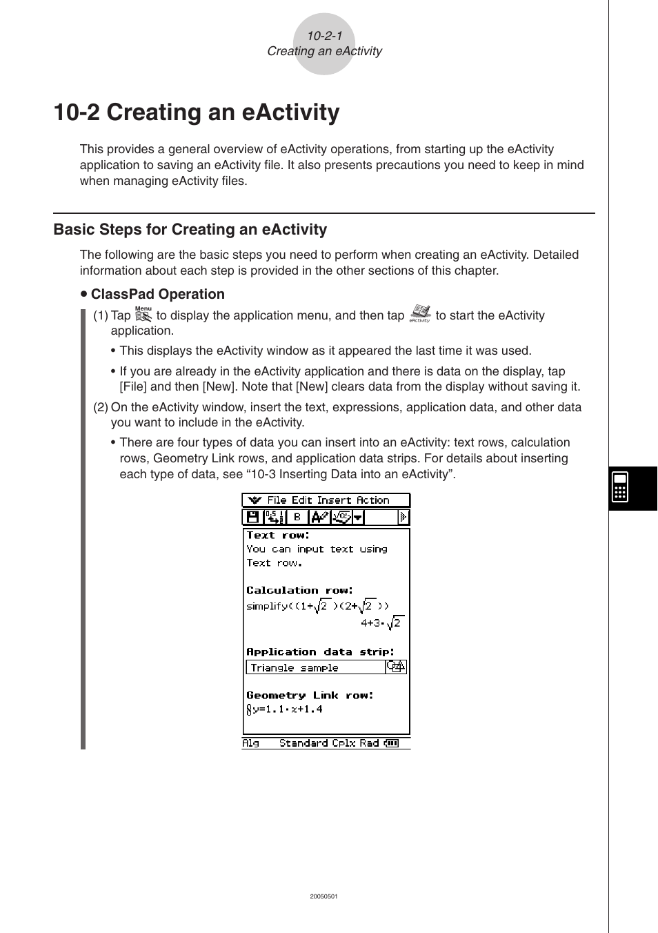 2 creating an eactivity, 2 creating an eactivity -2-1, Basic steps for creating an eactivity -2-1 | Casio ClassPad 300 PLUS User Manual | Page 473 / 753