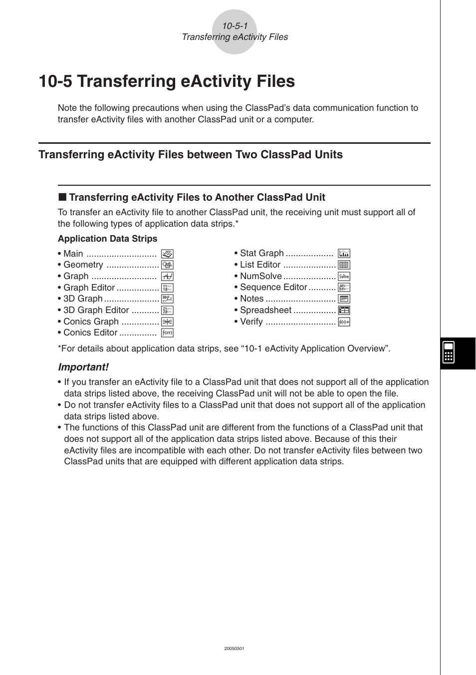 5 transferring eactivity files, 5 transferring eactivity files -5-1 | Casio ClassPad 300 PLUS User Manual | Page 493 / 753
