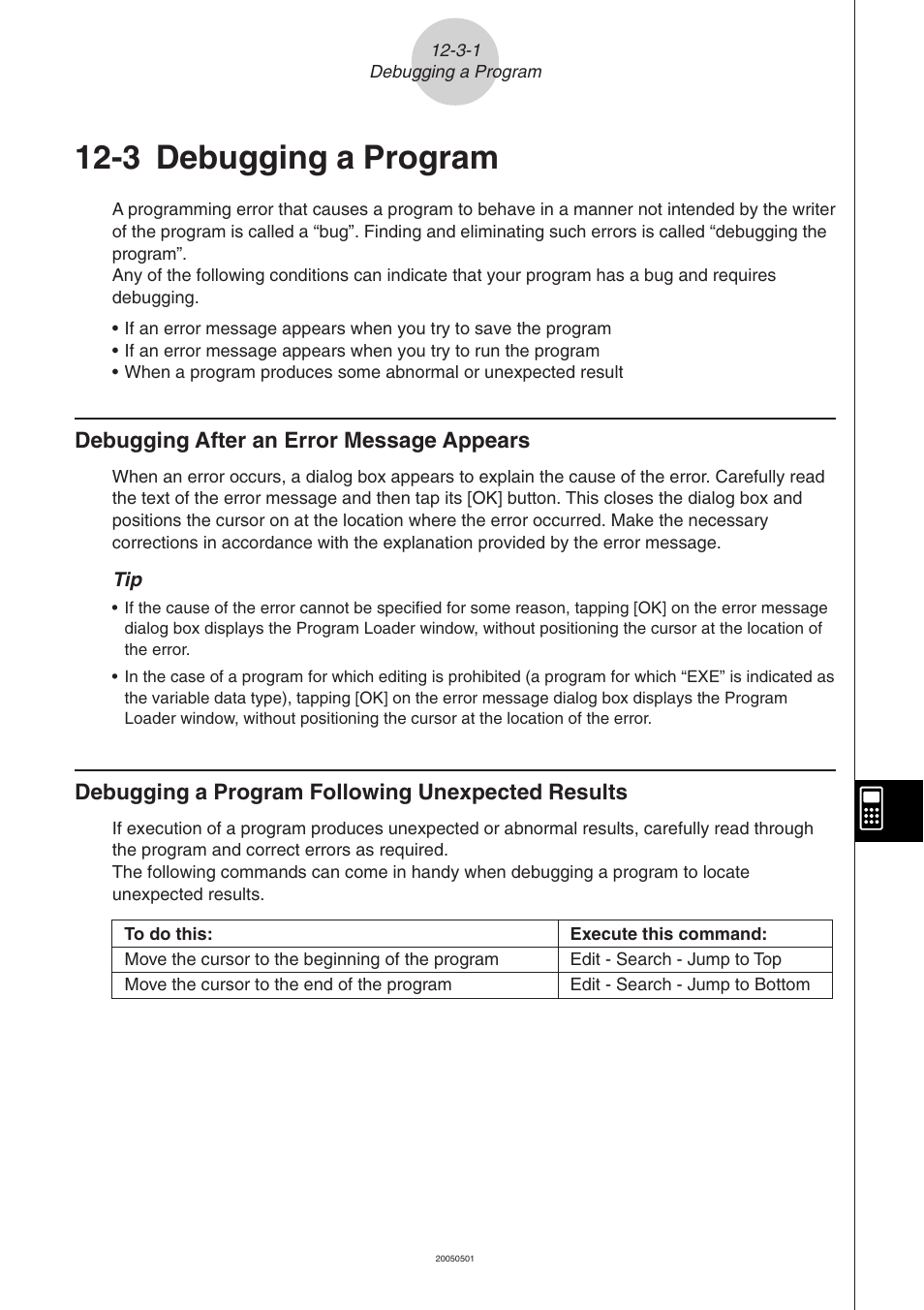 3 debugging a program, 3 debugging a program -3-1, Debugging a program | Casio ClassPad 300 PLUS User Manual | Page 535 / 753