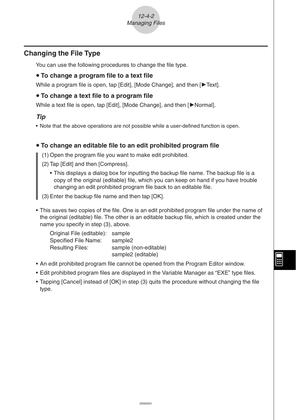 Changing the file type -4-2, Changing the file type | Casio ClassPad 300 PLUS User Manual | Page 541 / 753