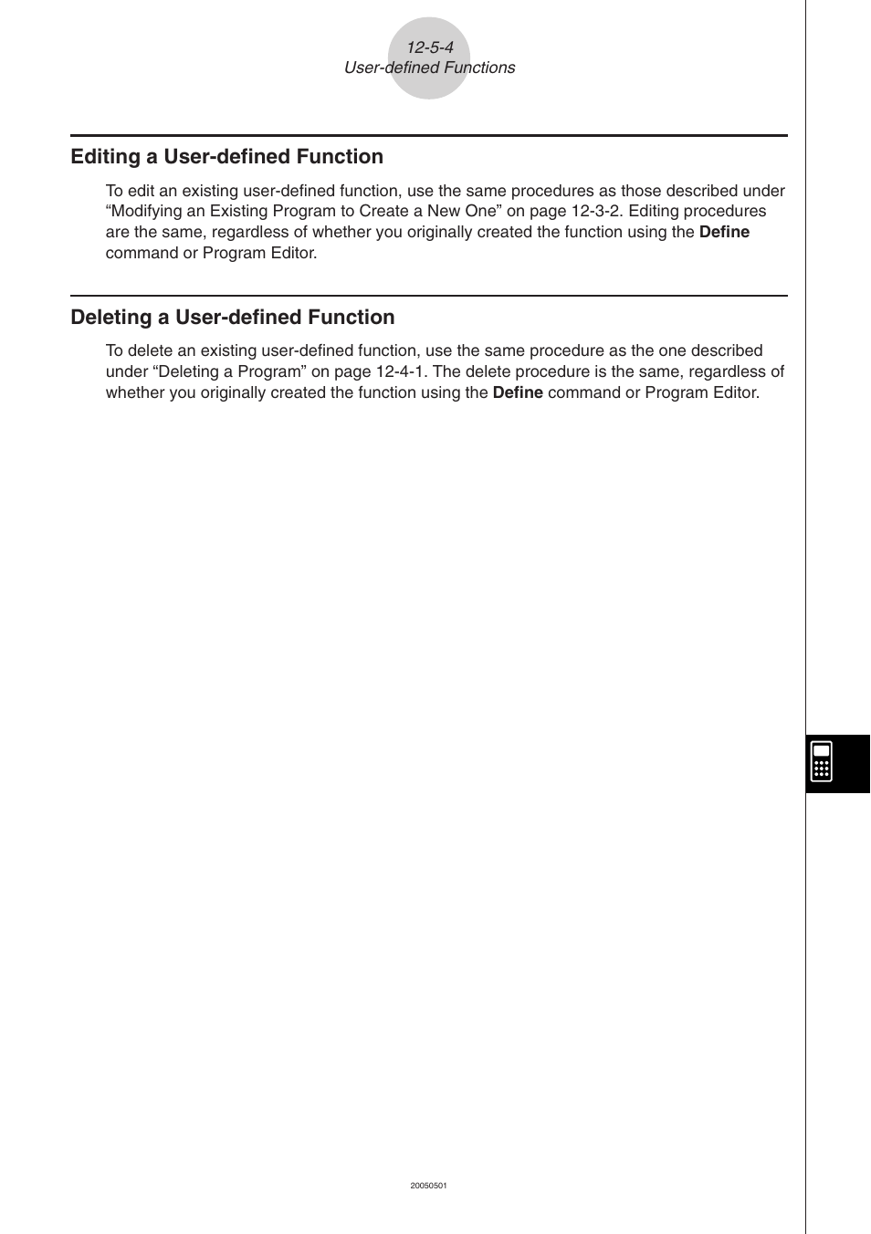 Editing a user-defined function, Deleting a user-defined function | Casio ClassPad 300 PLUS User Manual | Page 545 / 753