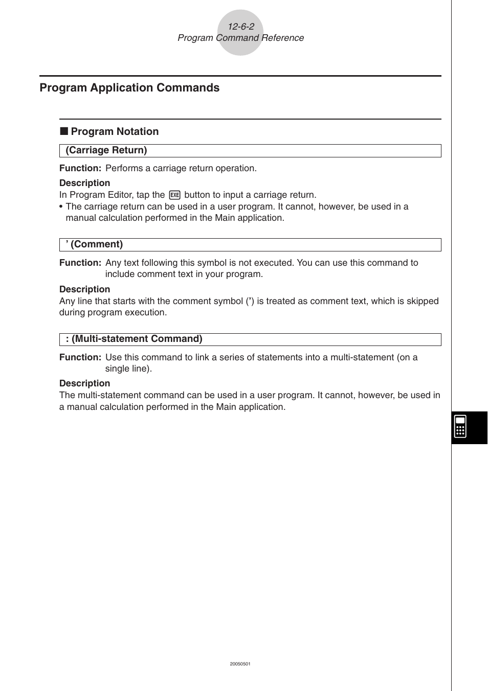 Program application commands -6-2, Program application commands | Casio ClassPad 300 PLUS User Manual | Page 547 / 753