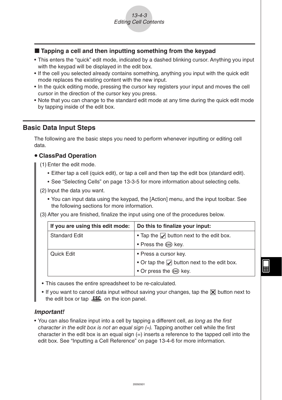 Basic data input steps -4-3, Basic data input steps | Casio ClassPad 300 PLUS User Manual | Page 609 / 753