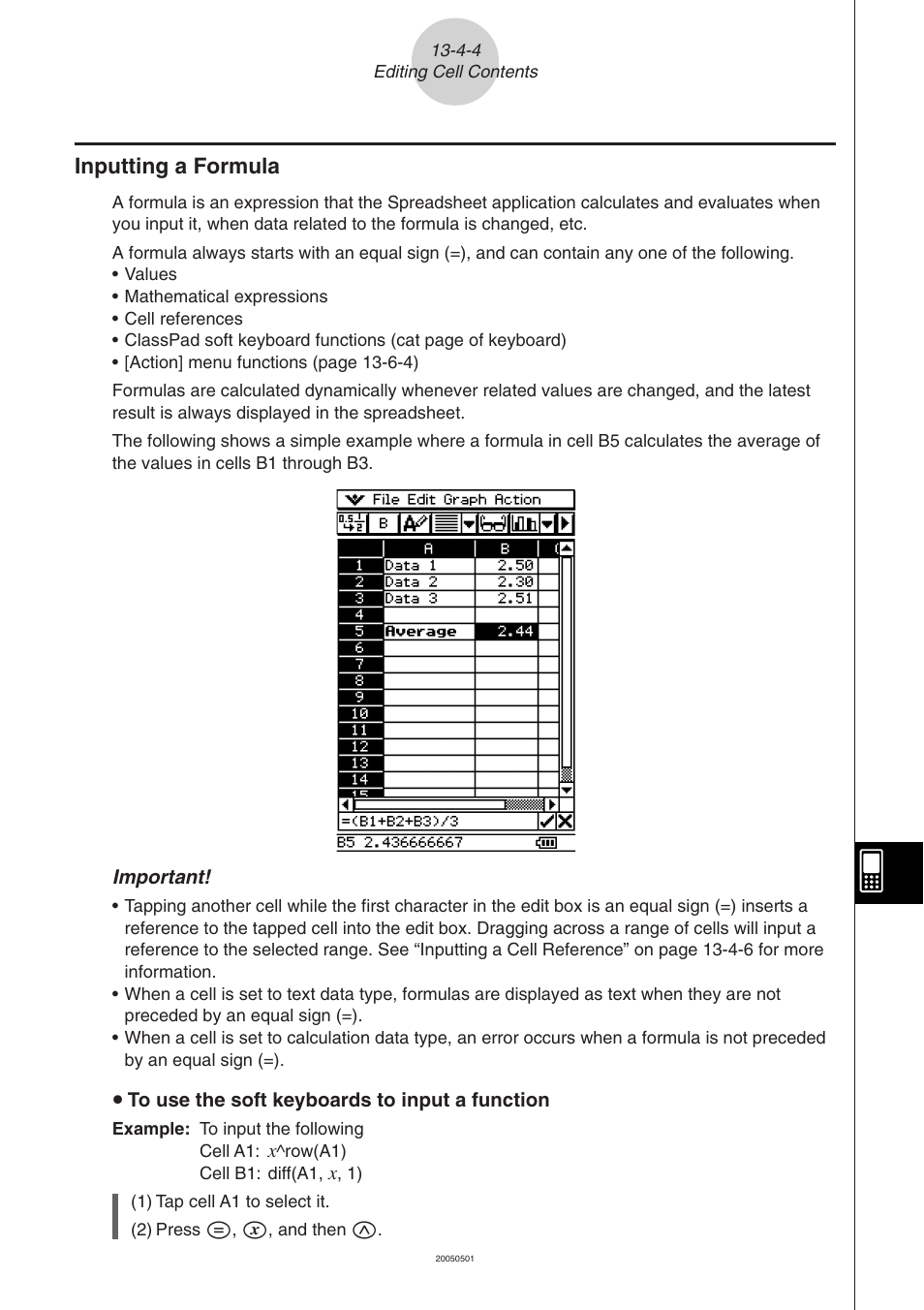 Inputting a formula -4-4, Inputting a formula | Casio ClassPad 300 PLUS User Manual | Page 610 / 753