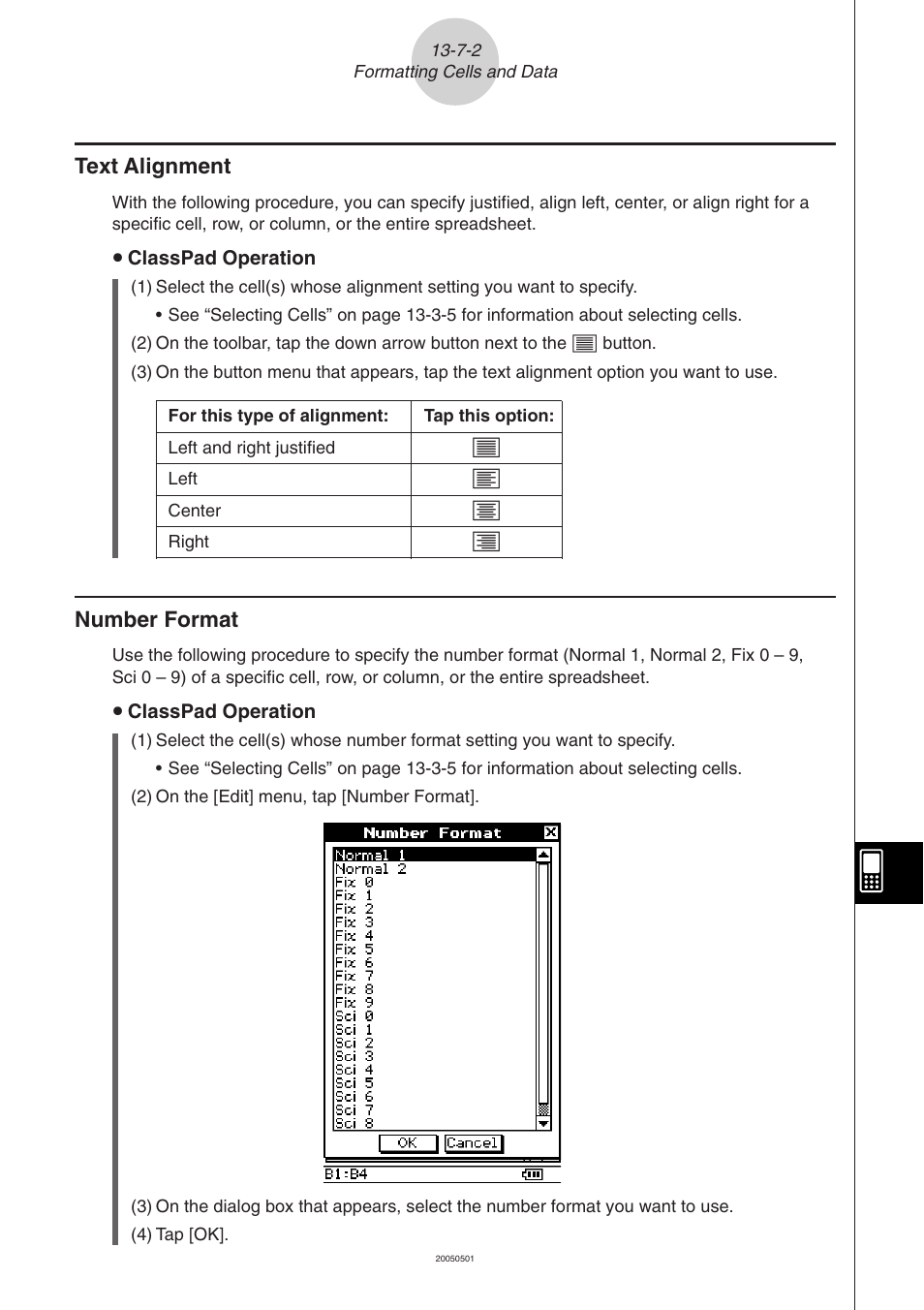 Text alignment -7-2 number format -7-2, Text alignment, Number format | Casio ClassPad 300 PLUS User Manual | Page 644 / 753
