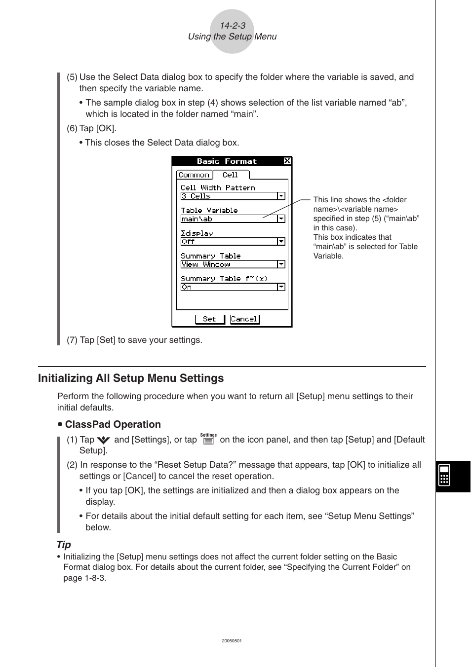 Initializing all setup menu settings -2-3, Initializing all setup menu settings | Casio ClassPad 300 PLUS User Manual | Page 672 / 753