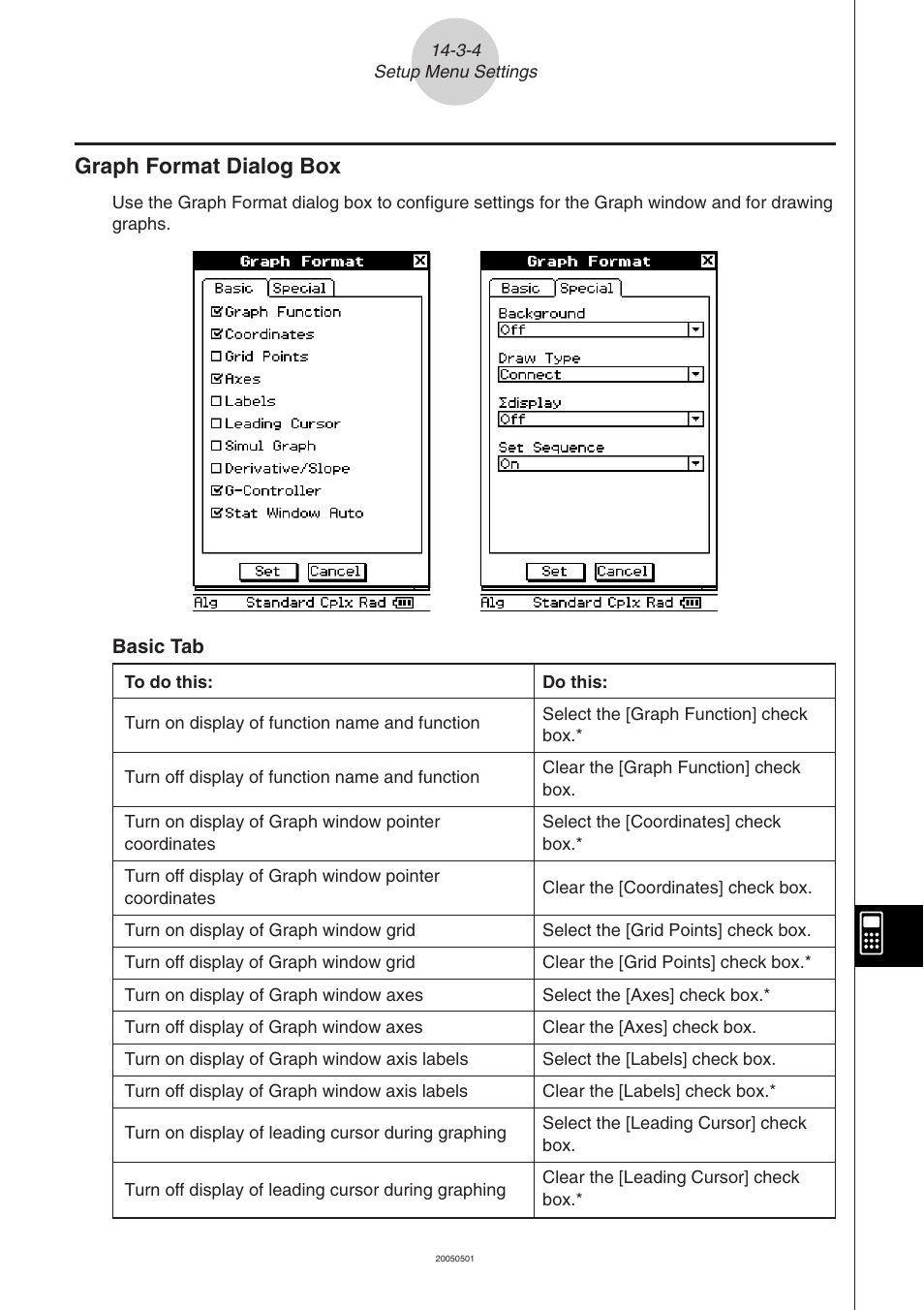 Graph format dialog box -3-4, Graph format dialog box | Casio ClassPad 300 PLUS User Manual | Page 676 / 753