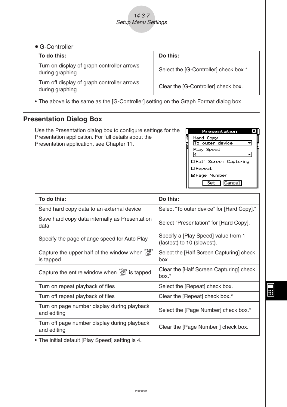 Presentation dialog box -3-7, Presentation dialog box | Casio ClassPad 300 PLUS User Manual | Page 679 / 753