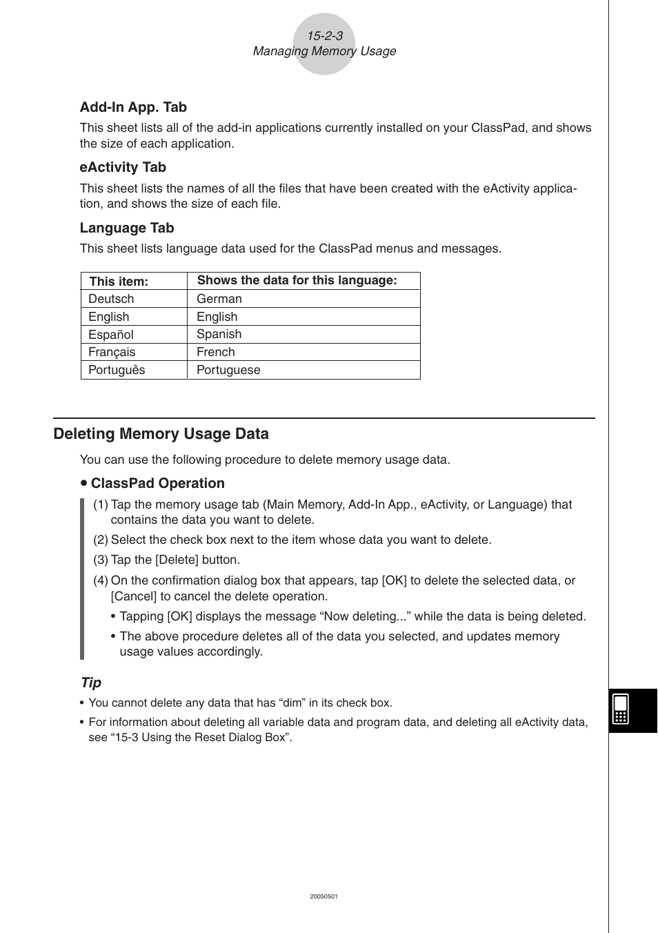 Deleting memory usage data -2-3 | Casio ClassPad 300 PLUS User Manual | Page 686 / 753