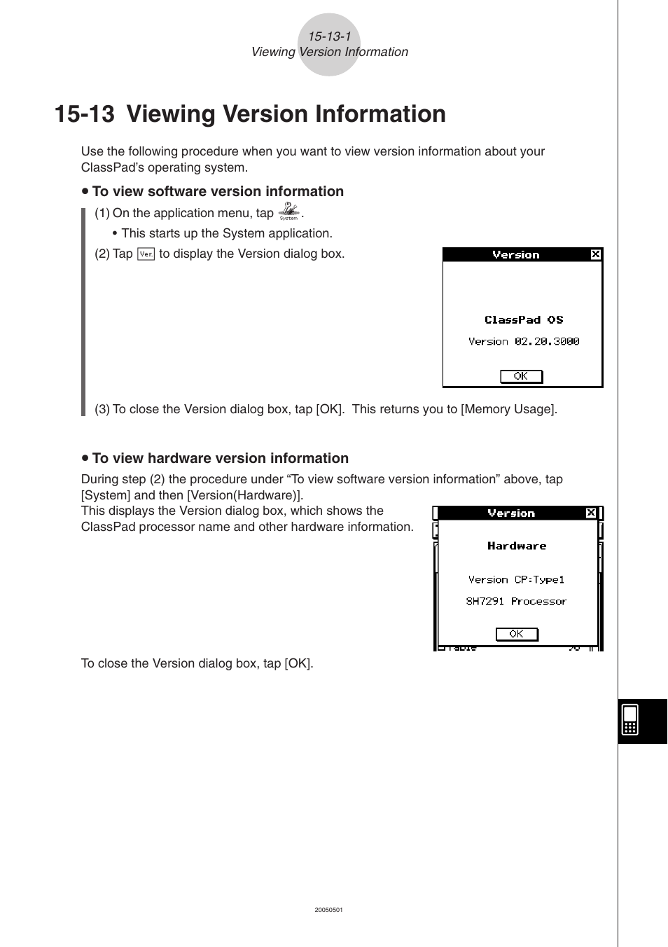 13 viewing version information, 13 viewing version information -13-1 | Casio ClassPad 300 PLUS User Manual | Page 698 / 753