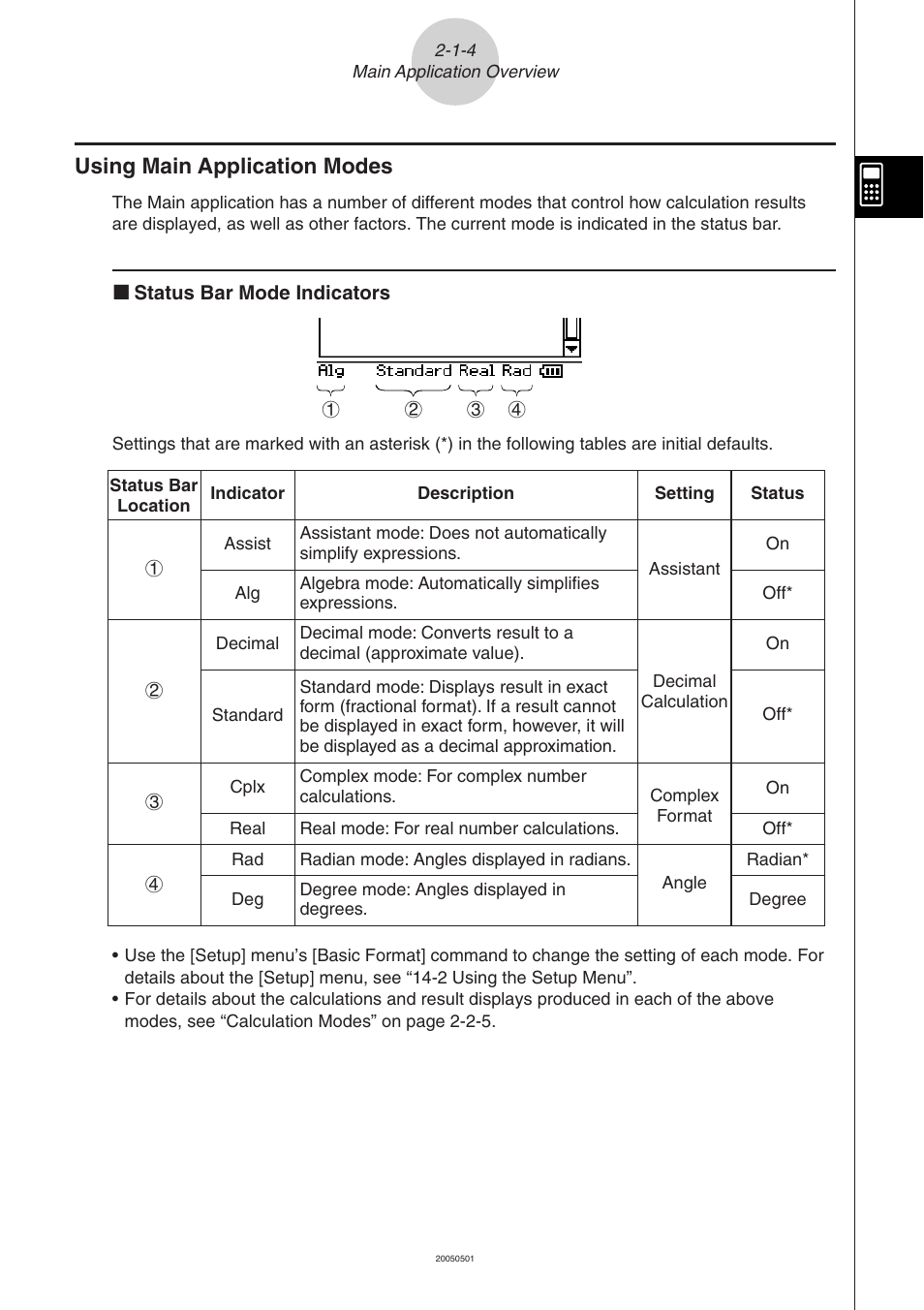 Using main application modes -1-4, Using main application modes | Casio ClassPad 300 PLUS User Manual | Page 95 / 753