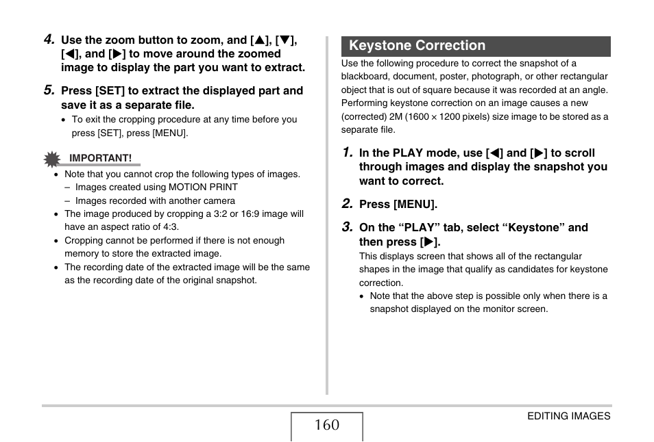 Keystone correction | Casio EXILIM CARD EX-S770 User Manual | Page 160 / 290