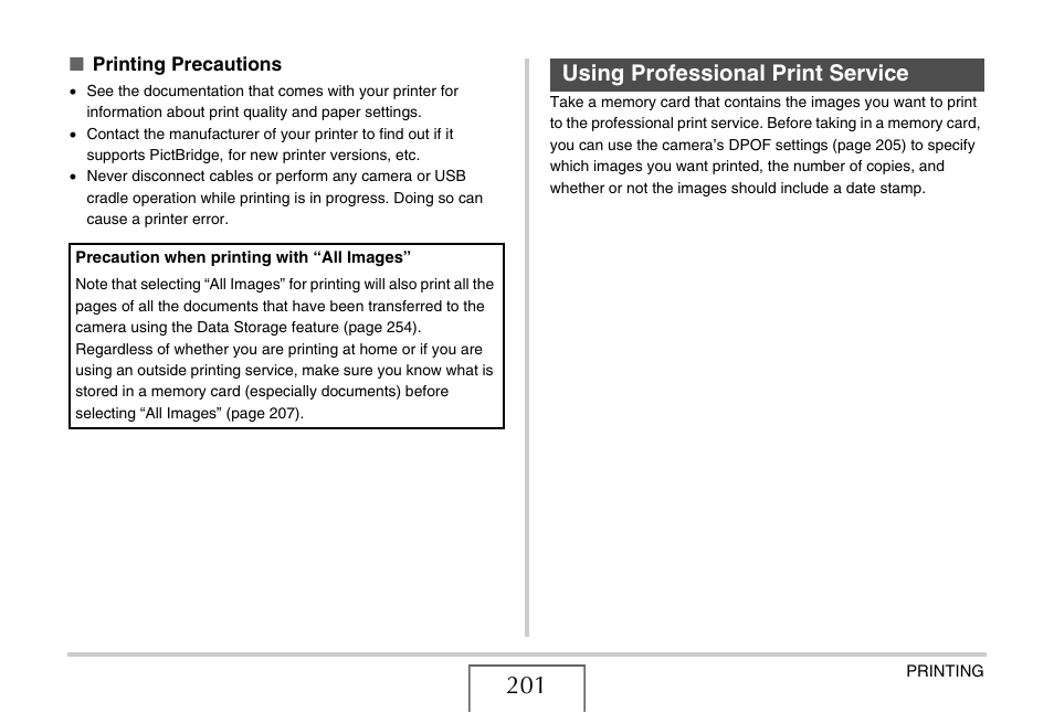 Using professional print service, E 201) | Casio EXILIM CARD EX-S770 User Manual | Page 201 / 290