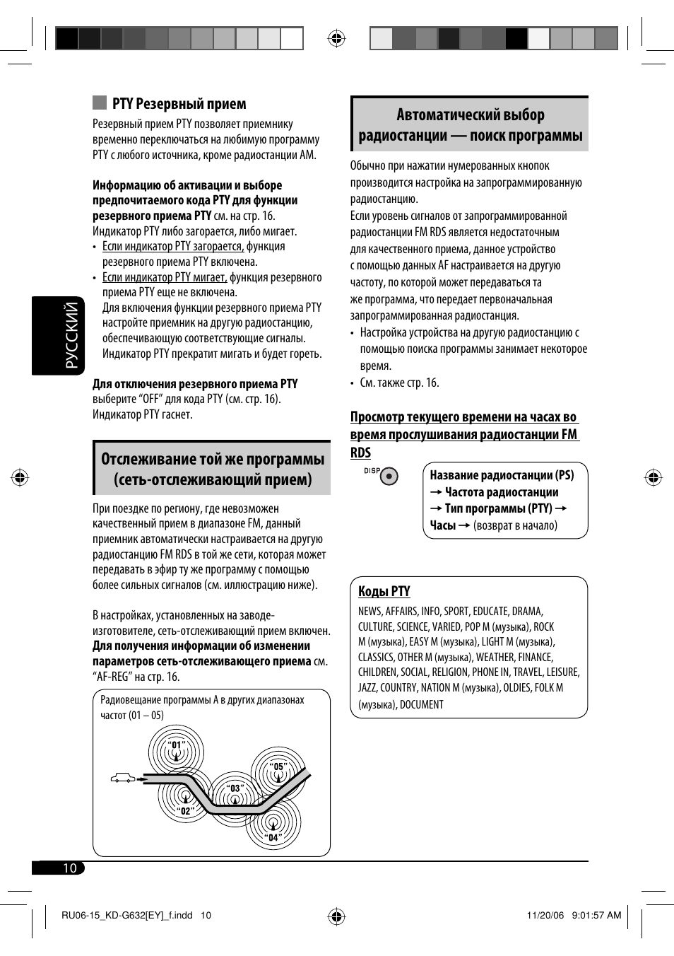 Руcckий pty резервный прием | JVC KD-G631 User Manual | Page 66 / 86