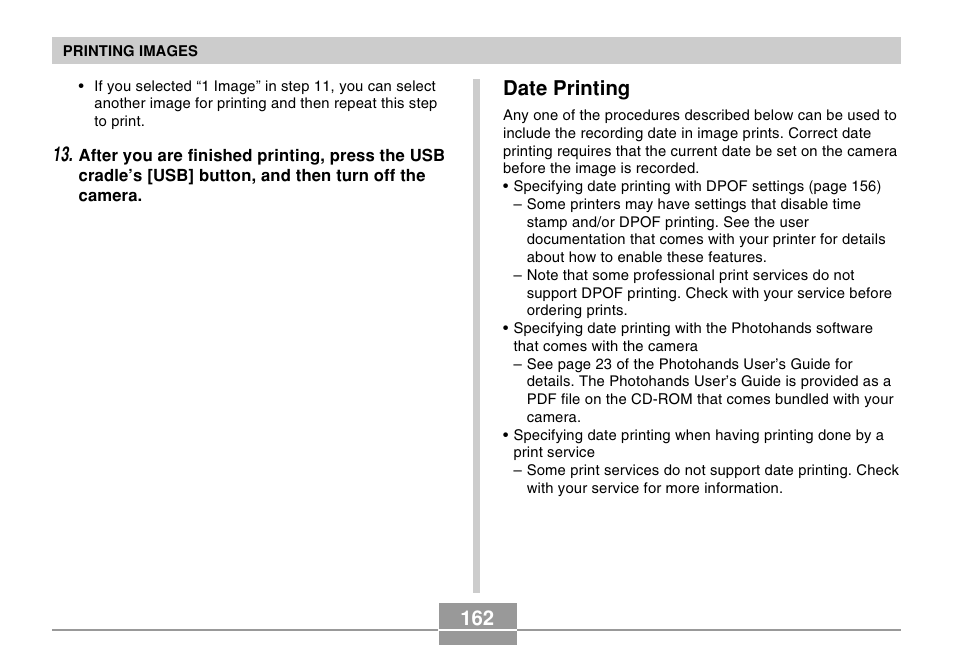 Date printing | Casio EX-Z57 User Manual | Page 162 / 214
