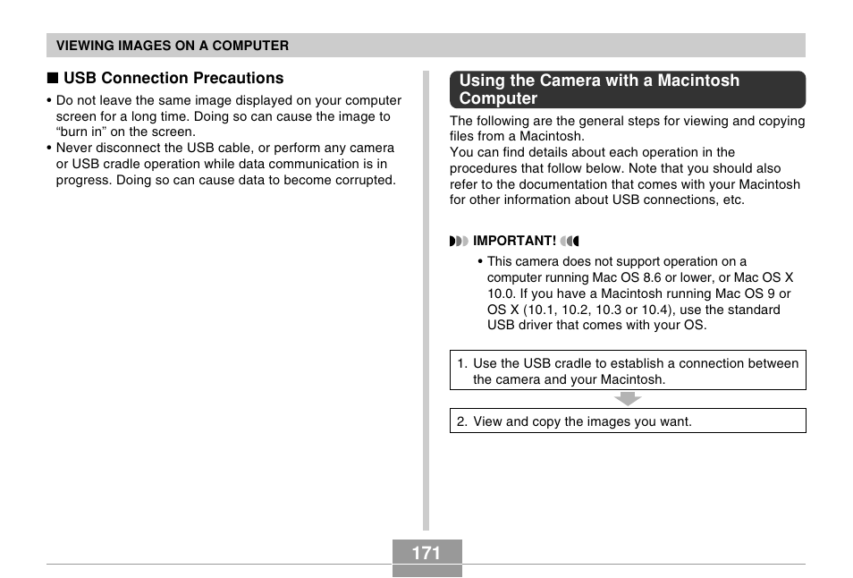 Using the camera with a macintosh computer | Casio EX-Z57 User Manual | Page 171 / 214