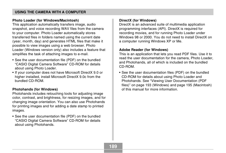 Casio EX-Z57 User Manual | Page 189 / 214