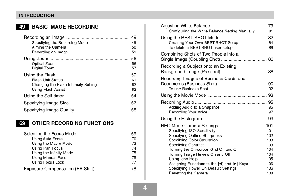 Casio EX-Z57 User Manual | Page 4 / 214