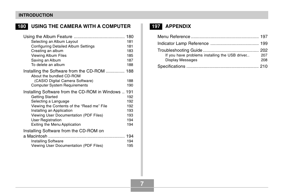Casio EX-Z57 User Manual | Page 7 / 214