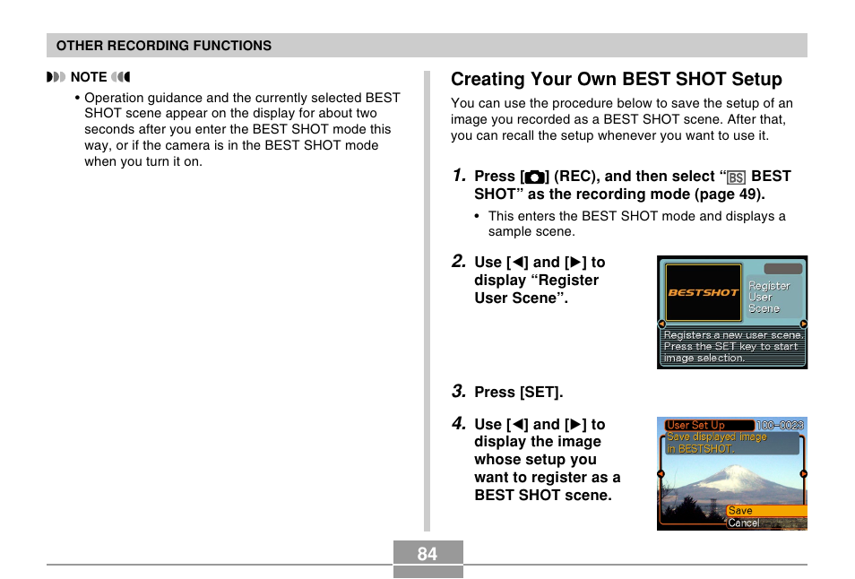 Creating your own best shot setup | Casio EX-Z57 User Manual | Page 84 / 214