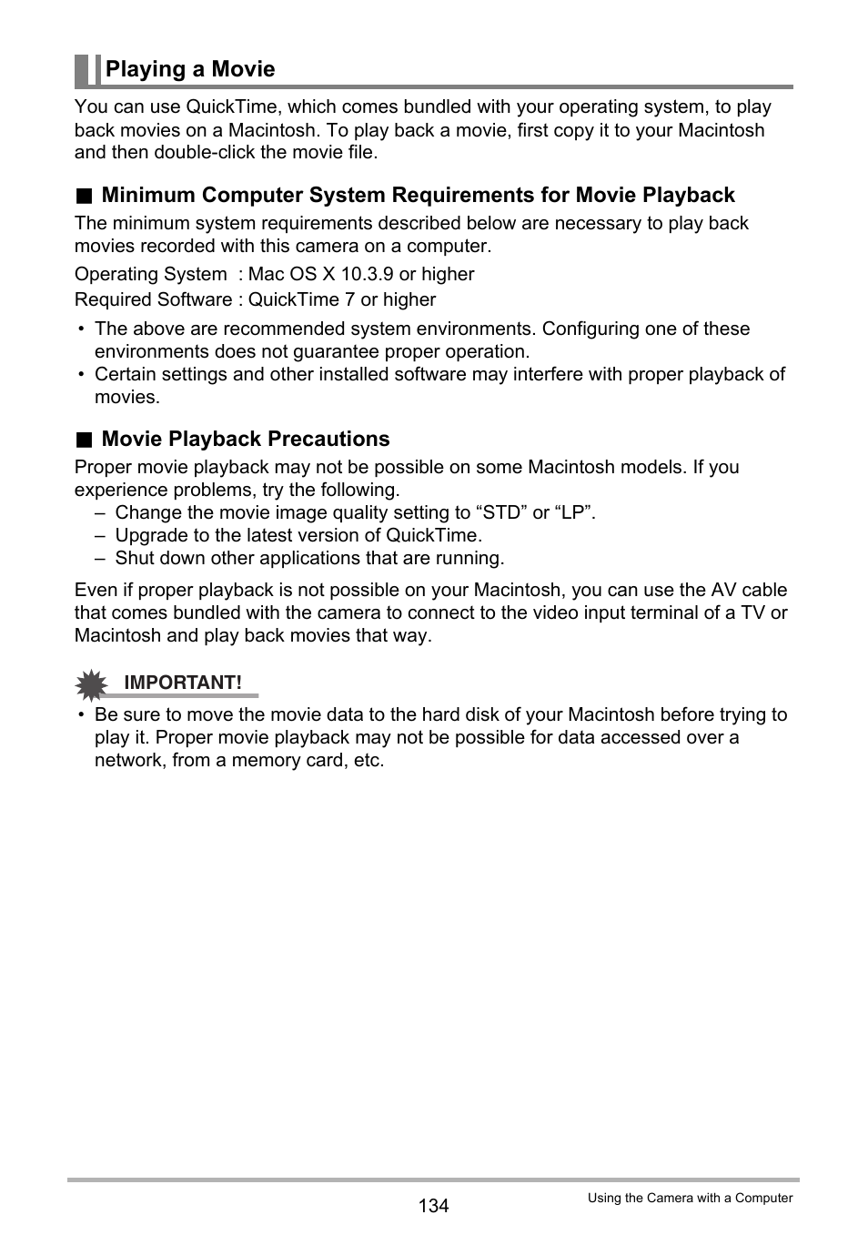 Playing a movie | Casio EX-G1 User Manual | Page 134 / 193