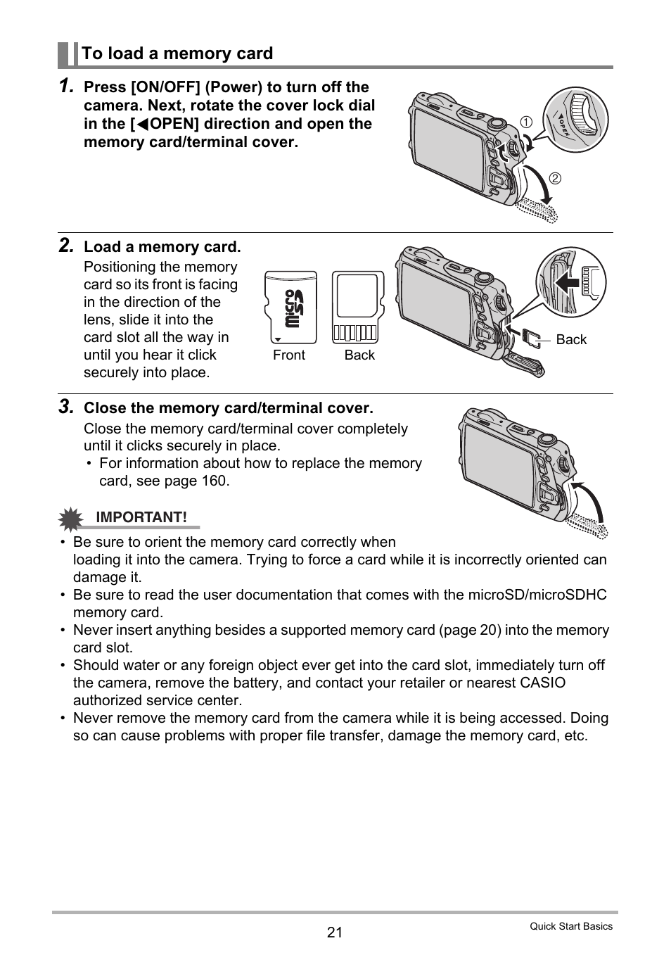 To load a memory card | Casio EX-G1 User Manual | Page 21 / 193