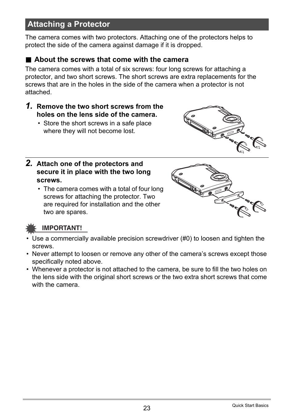 Attaching a protector | Casio EX-G1 User Manual | Page 23 / 193