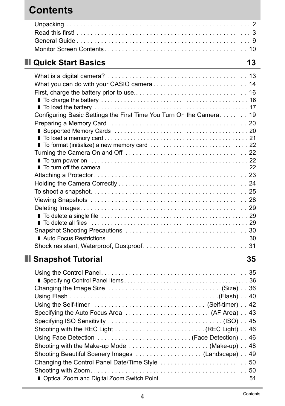 Casio EX-G1 User Manual | Page 4 / 193