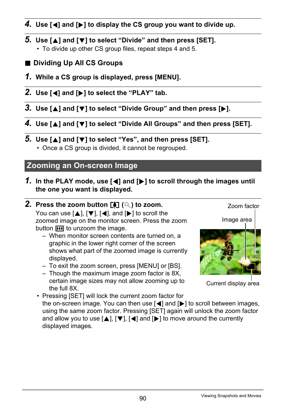 Zooming an on-screen image, 90). if you ar | Casio EX-G1 User Manual | Page 90 / 193