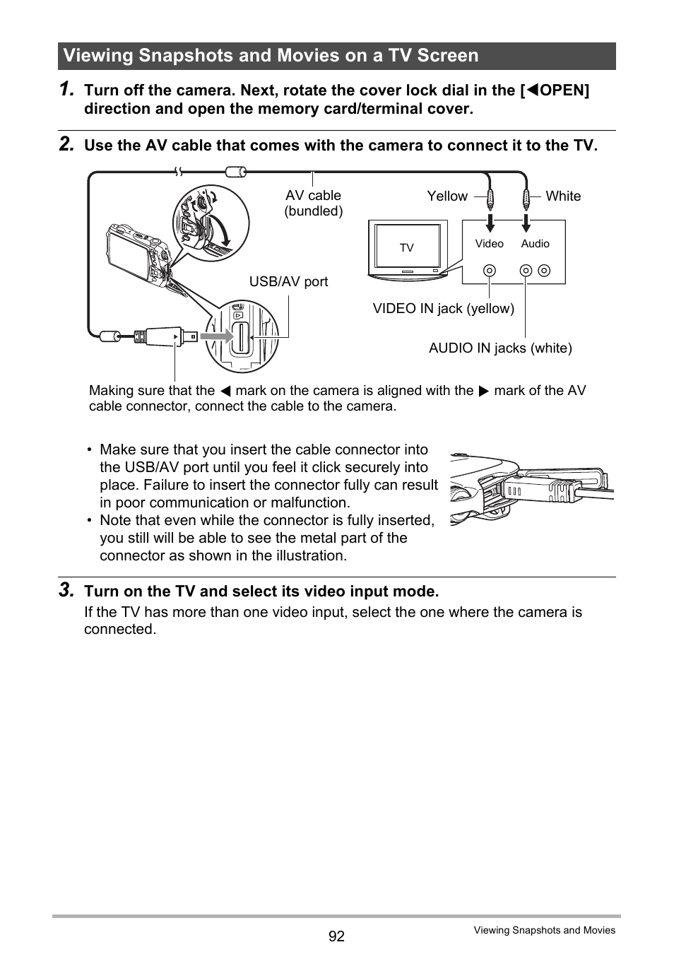 Viewing snapshots and movies on a tv screen | Casio EX-G1 User Manual | Page 92 / 193