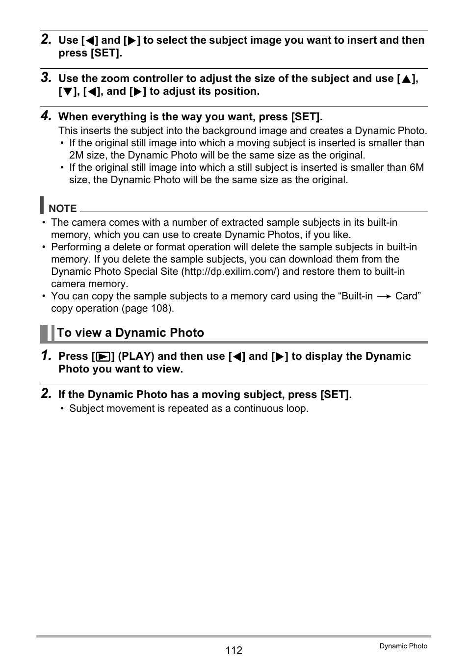 To view a dynamic photo | Casio EXILIM EX-Z25 User Manual | Page 112 / 193