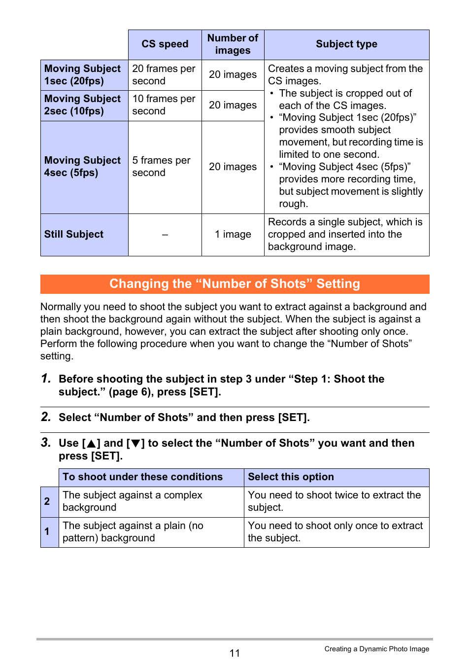 Changing the “number of shots” setting | Casio EXILIM EX-Z25 User Manual | Page 191 / 193
